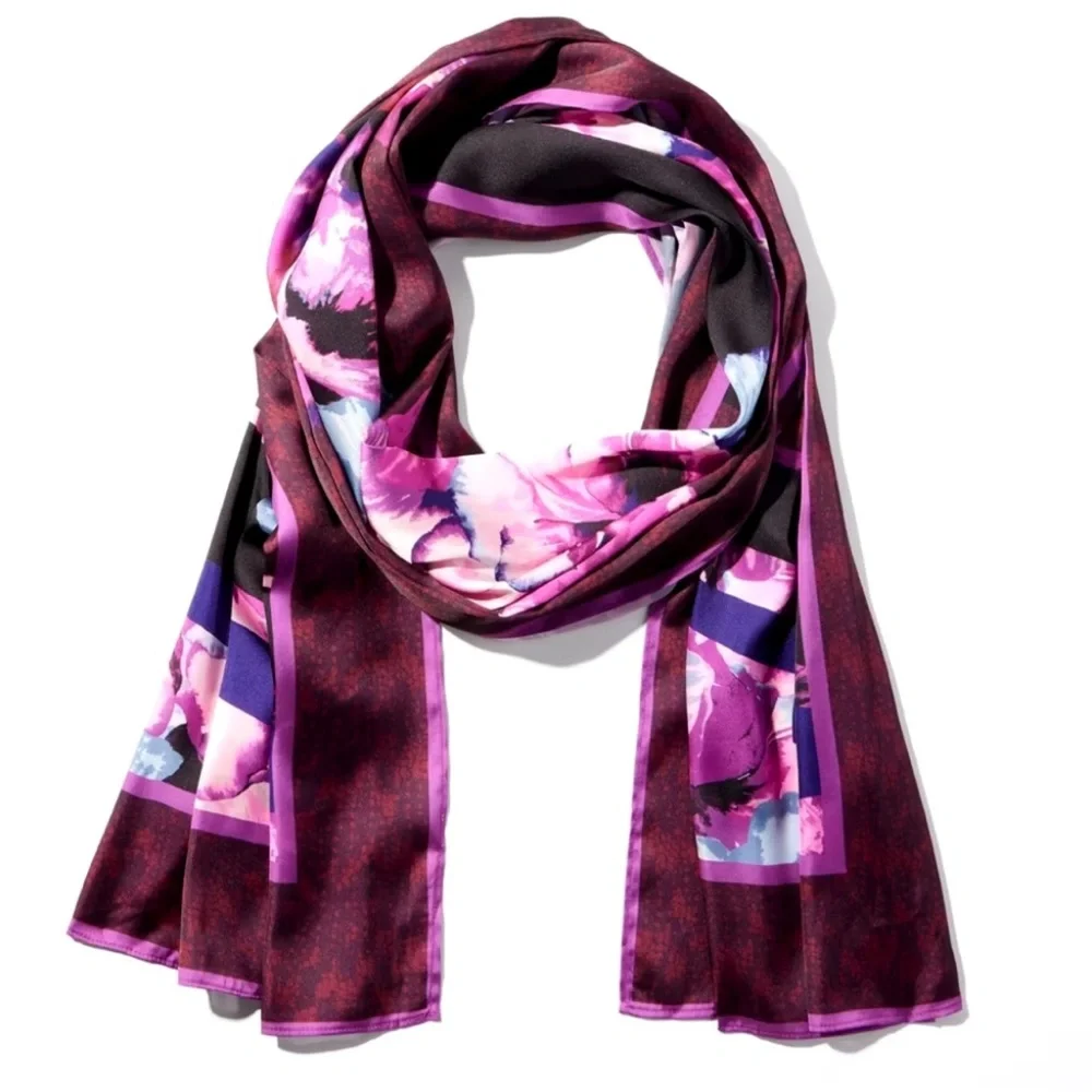 White House Black Market Viola Oblong Scarf – OS – Cabernet Satin